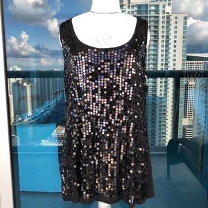 **SOLD** EYESHADOW | Sleeveless Sequins Top | BLK